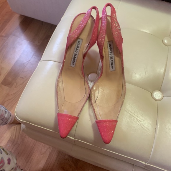 PINK SPARKLE Manolo Blahnik Slingback pumps - Picture 5 of 9